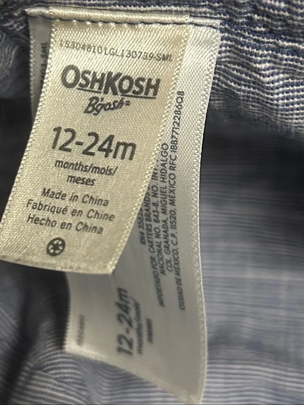 OshKosh B'gosh Navy and White Striped Bucket Hat